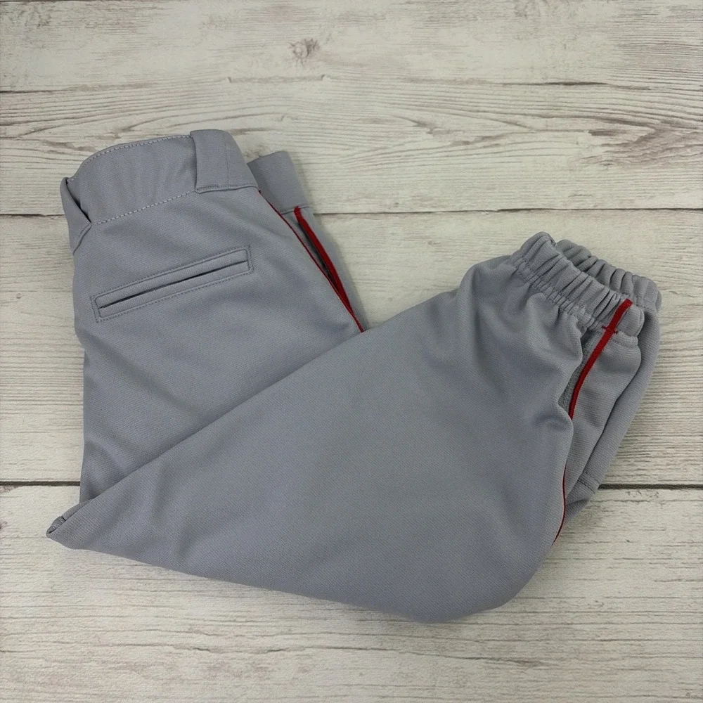 Evoshield Youth Boy's Large Gray Red Piping Baseball Pants Excellent